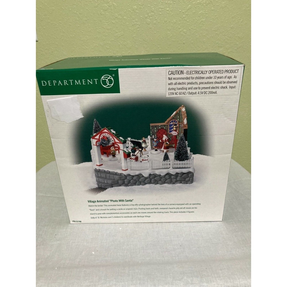 Dept 56 Village Animated Photo with Santa 1999 Unused OPEN BOX